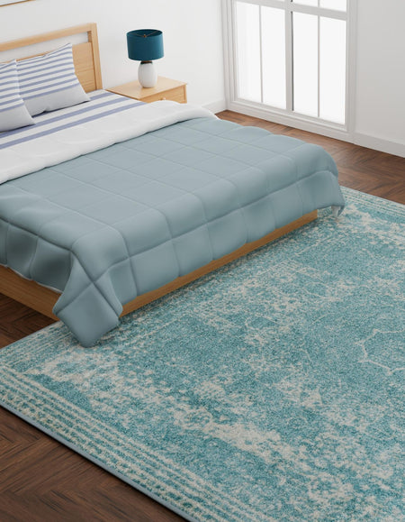 Dover Terrace Collection Area Rug -  Lagoon (Aqua)