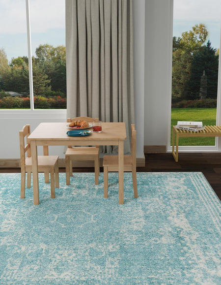 Dover Terrace Collection Area Rug -  Lagoon (Aqua)