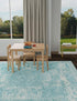 Dover Terrace Collection Area Rug -  Lagoon (Aqua)