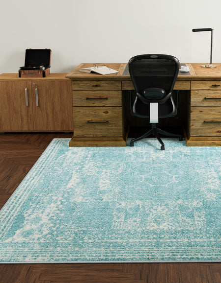 Dover Terrace Collection Area Rug -  Lagoon (Aqua)