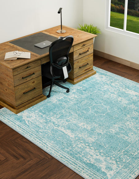 Dover Terrace Collection Area Rug -  Lagoon (Aqua)