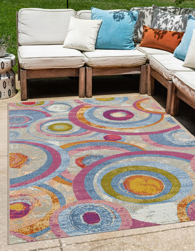 Urban Terrace Collection Area Rug -  Plaza Rectangle Multi  lifestyle 2