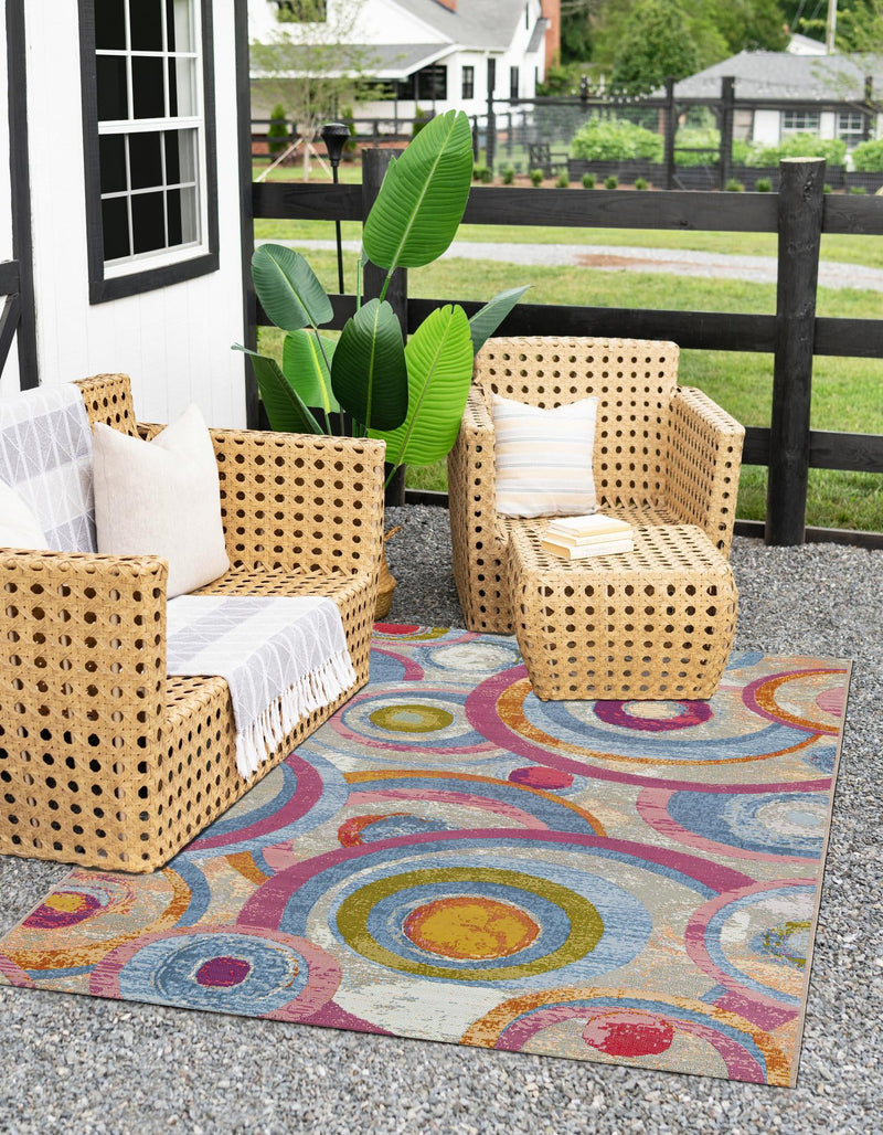 Urban Terrace Collection Area Rug -  Plaza Rectangle Multi  lifestyle 4