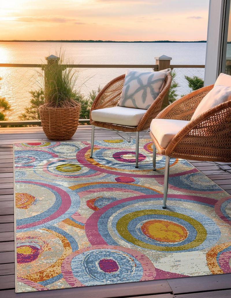 Urban Terrace Collection Area Rug -  Plaza Rectangle Multi  lifestyle 8