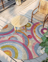 Urban Terrace Collection Area Rug -  Plaza Round Multi  lifestyle 28