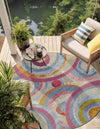 Urban Terrace Collection Area Rug -  Plaza Round Multi  lifestyle 40