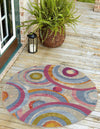 Urban Terrace Collection Area Rug -  Plaza Round Multi  lifestyle 43