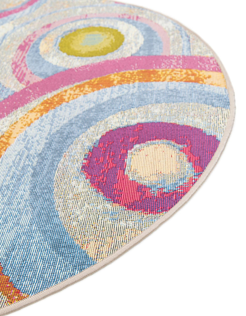 Urban Terrace Collection Area Rug -  Plaza Round Multi  lifestyle 61