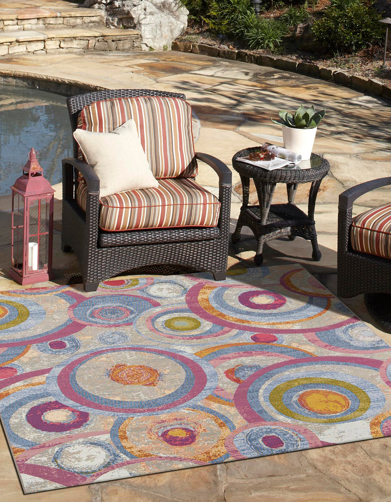 Urban Terrace Collection Area Rug -  Plaza Square Multi  lifestyle 27