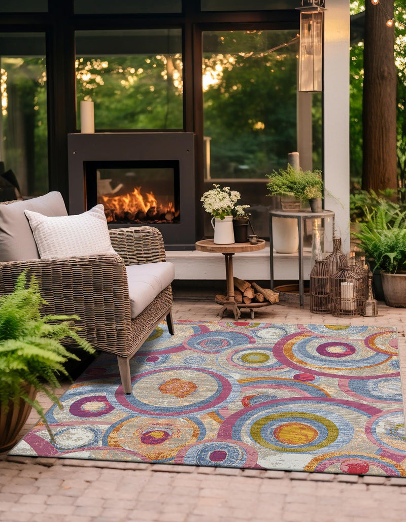 Urban Terrace Collection Area Rug -  Plaza Square Multi  lifestyle 39