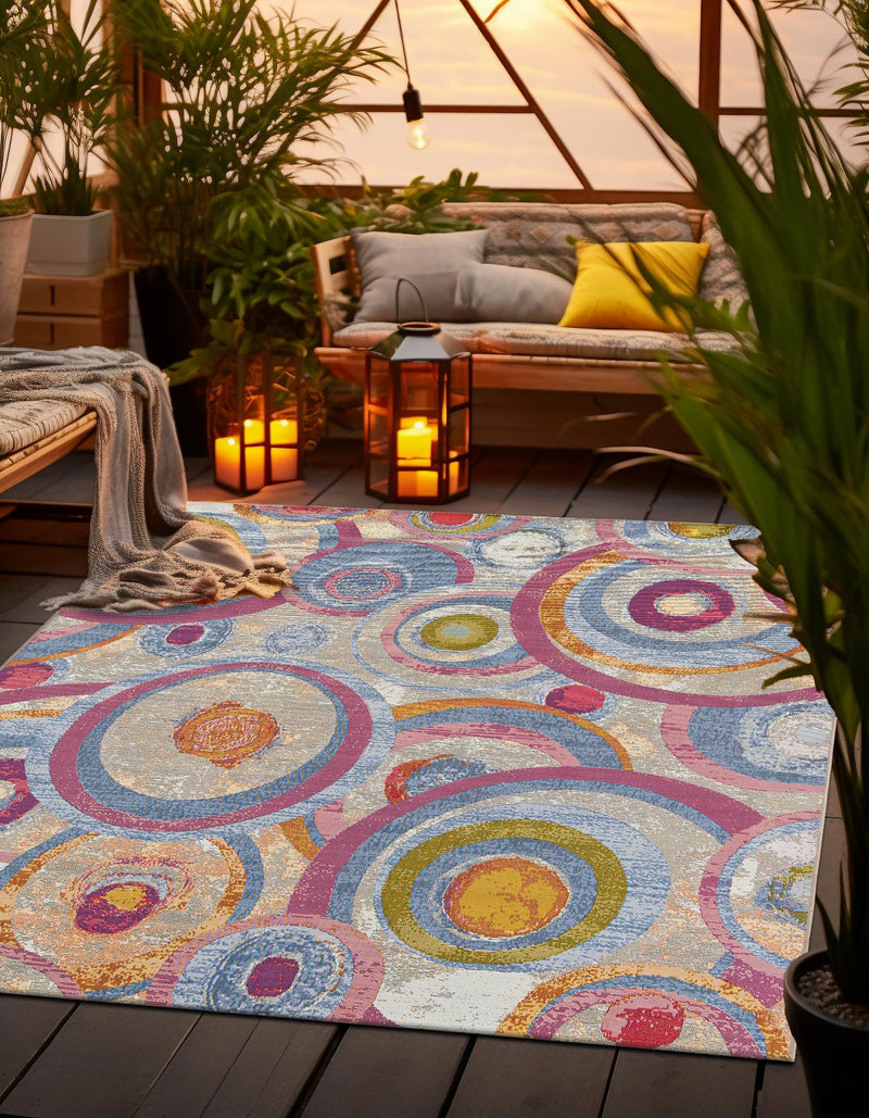 Urban Terrace Collection Area Rug -  Plaza Square Multi  lifestyle 51