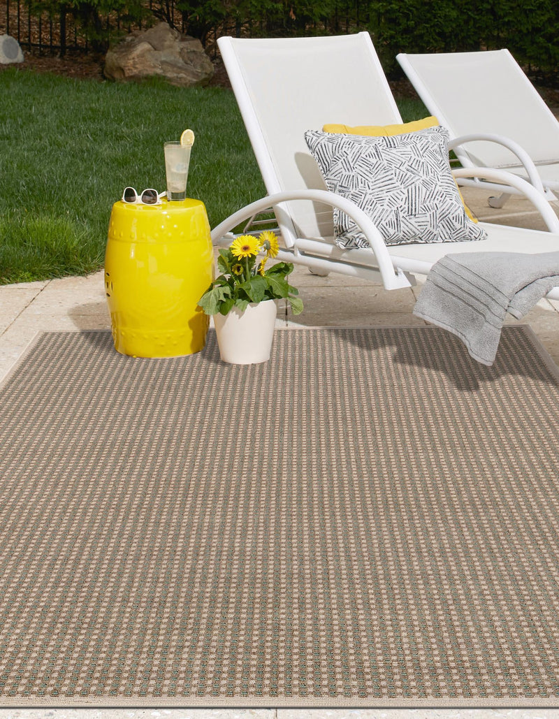 Terrace Fringe Collection Area Rug - Patio Rectangle Brown  lifestyle 2