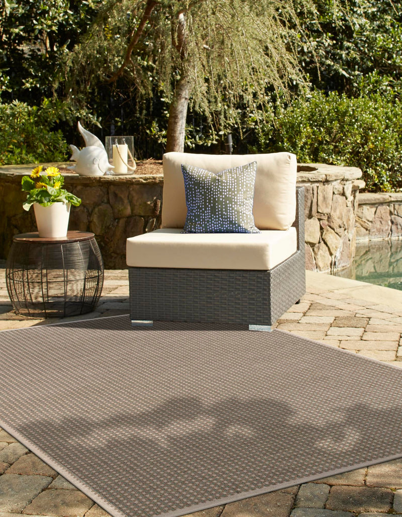 Terrace Fringe Collection Area Rug - Patio Rectangle Brown  lifestyle 5