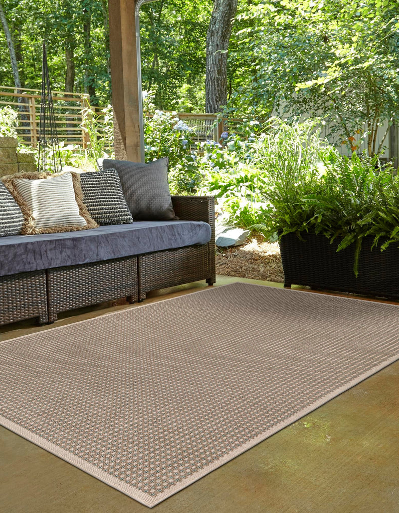 Terrace Fringe Collection Area Rug - Patio Rectangle Brown  lifestyle 8