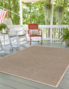 Terrace Fringe Collection Area Rug - Patio Rectangle Brown  lifestyle 10