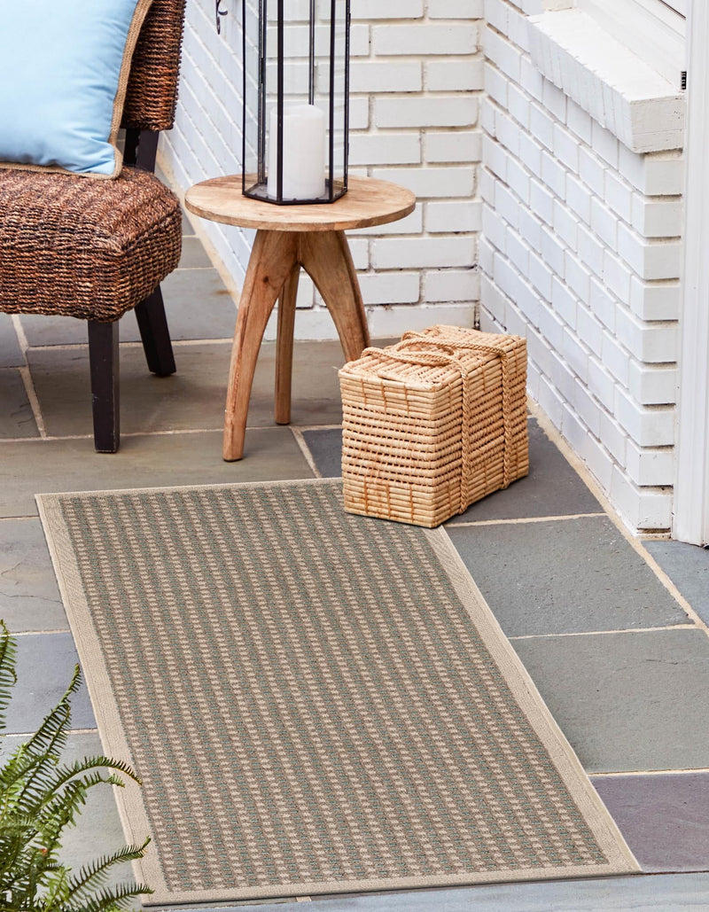 Terrace Fringe Collection Area Rug - Patio Runner Brown  lifestyle 13