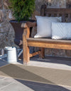 Terrace Fringe Collection Area Rug - Patio Runner Brown  lifestyle 25