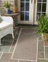 Terrace Fringe Collection Area Rug - Patio Runner Brown  lifestyle 49