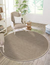 Terrace Fringe Collection Area Rug - Patio Round Brown  lifestyle 20