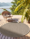 Terrace Fringe Collection Area Rug - Patio Round Brown  lifestyle 26