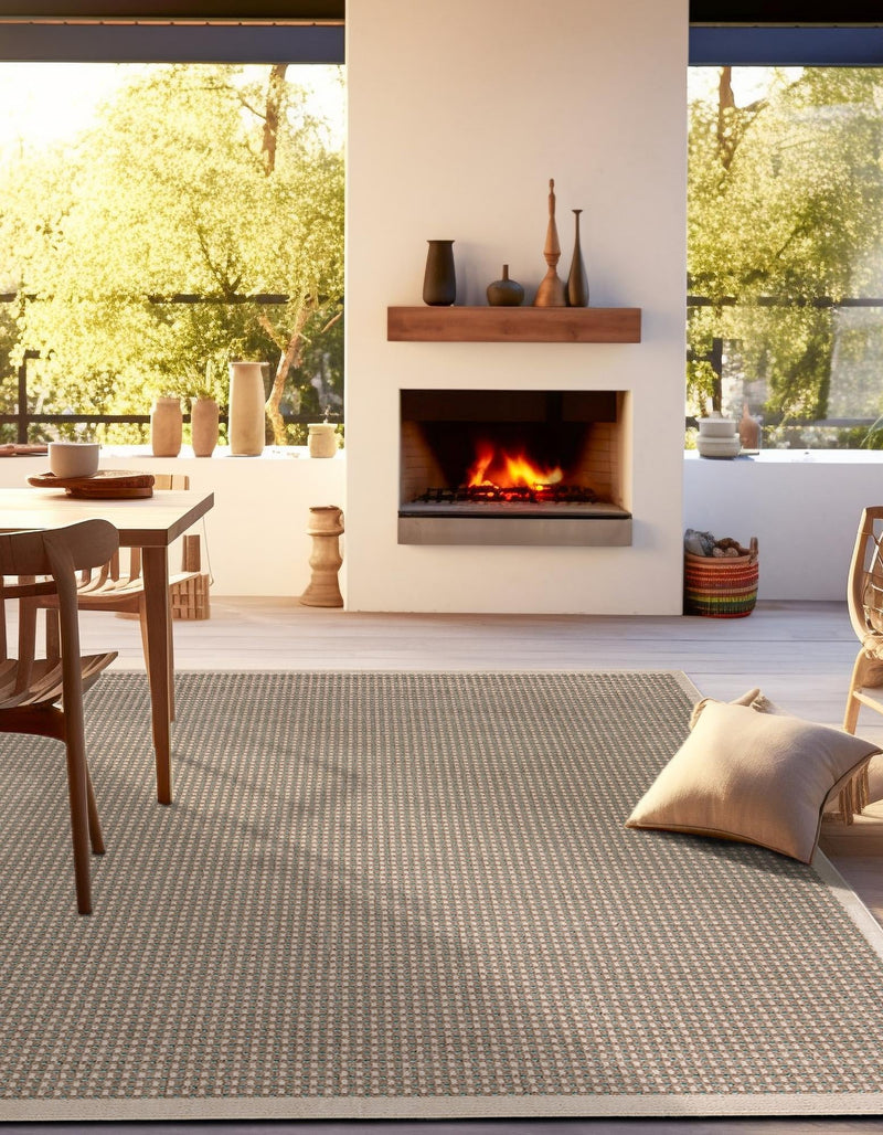 Terrace Fringe Collection Area Rug - Patio Square Brown  lifestyle 15