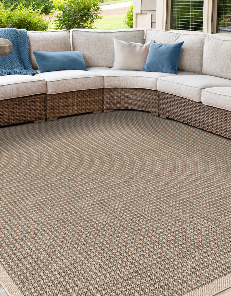 Terrace Fringe Collection Area Rug - Patio Square Brown  lifestyle 33