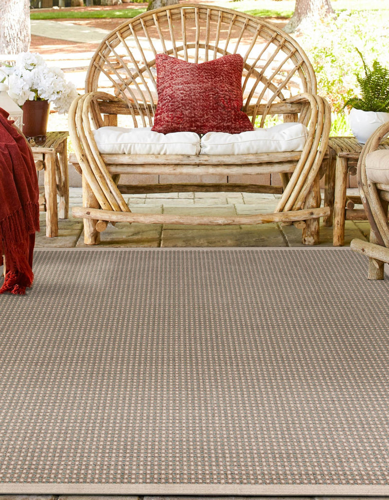 Terrace Fringe Collection Area Rug - Patio Square Brown  lifestyle 51