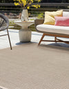 Terrace Fringe Collection Area Rug - Patio Square Brown  lifestyle 63