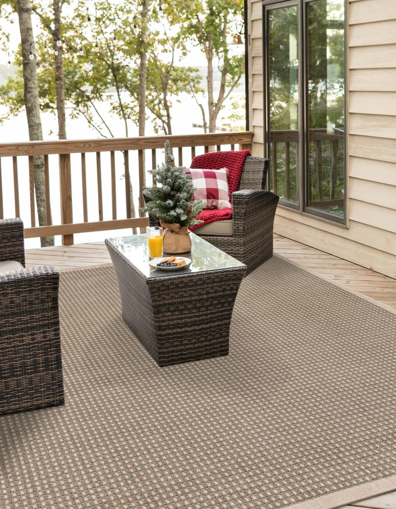 Terrace Fringe Collection Area Rug - Patio Square Brown  lifestyle 69