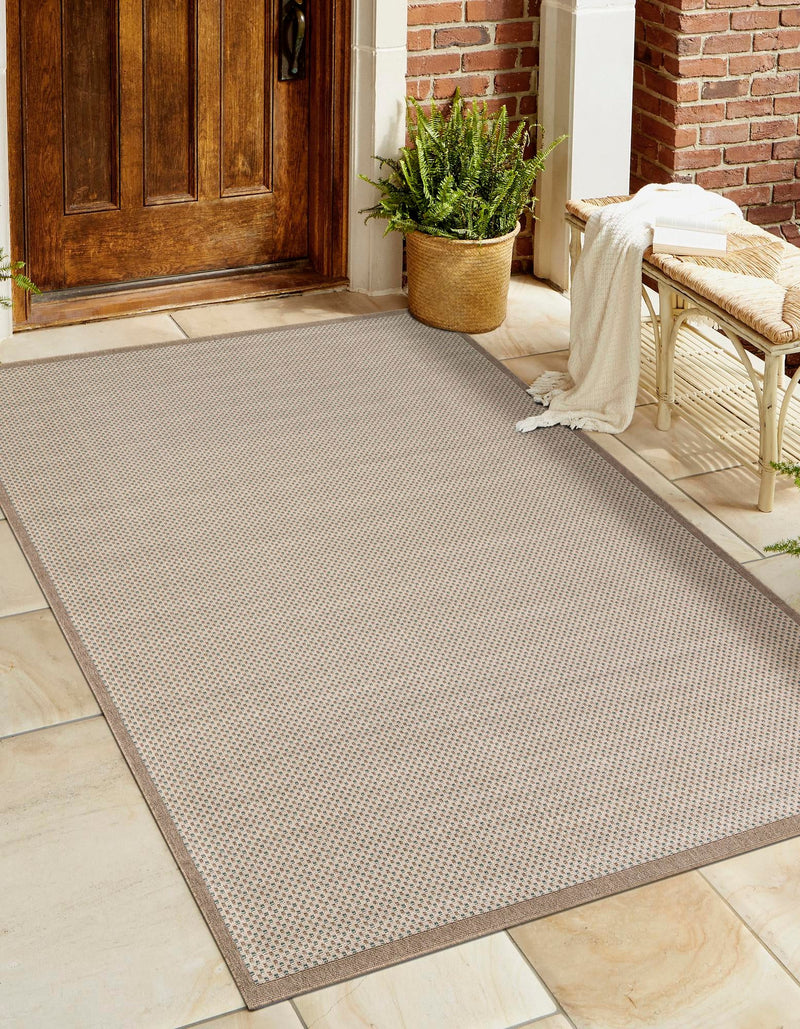 Terrace Fringe Collection Area Rug - Patio Rectangle Beige  lifestyle 11