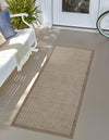 Terrace Fringe Collection Area Rug - Patio Runner Beige  lifestyle 16