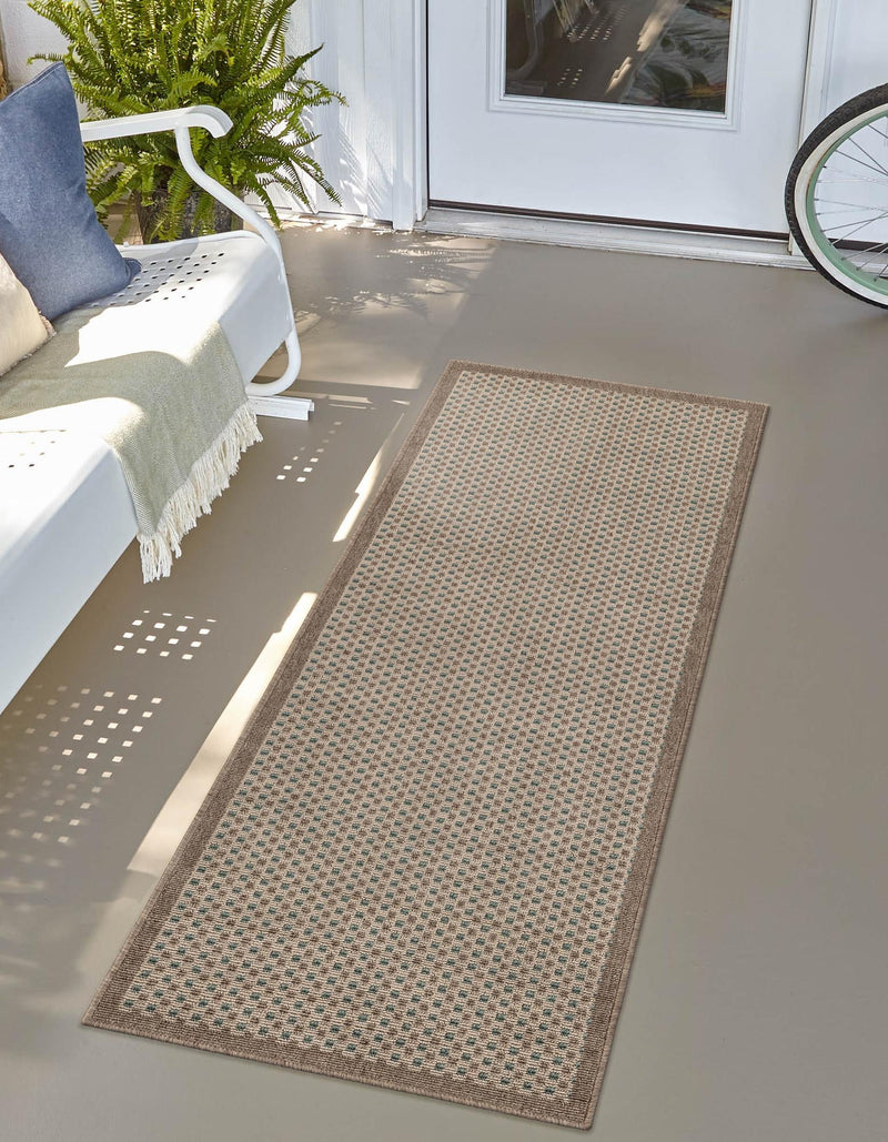 Terrace Fringe Collection Area Rug - Patio Runner Beige  lifestyle 16