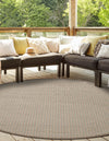 Terrace Fringe Collection Area Rug - Patio Round Beige  lifestyle 29