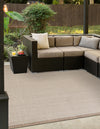 Terrace Fringe Collection Area Rug - Patio Square Beige  lifestyle 18