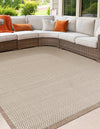 Terrace Fringe Collection Area Rug - Patio Square Beige  lifestyle 36