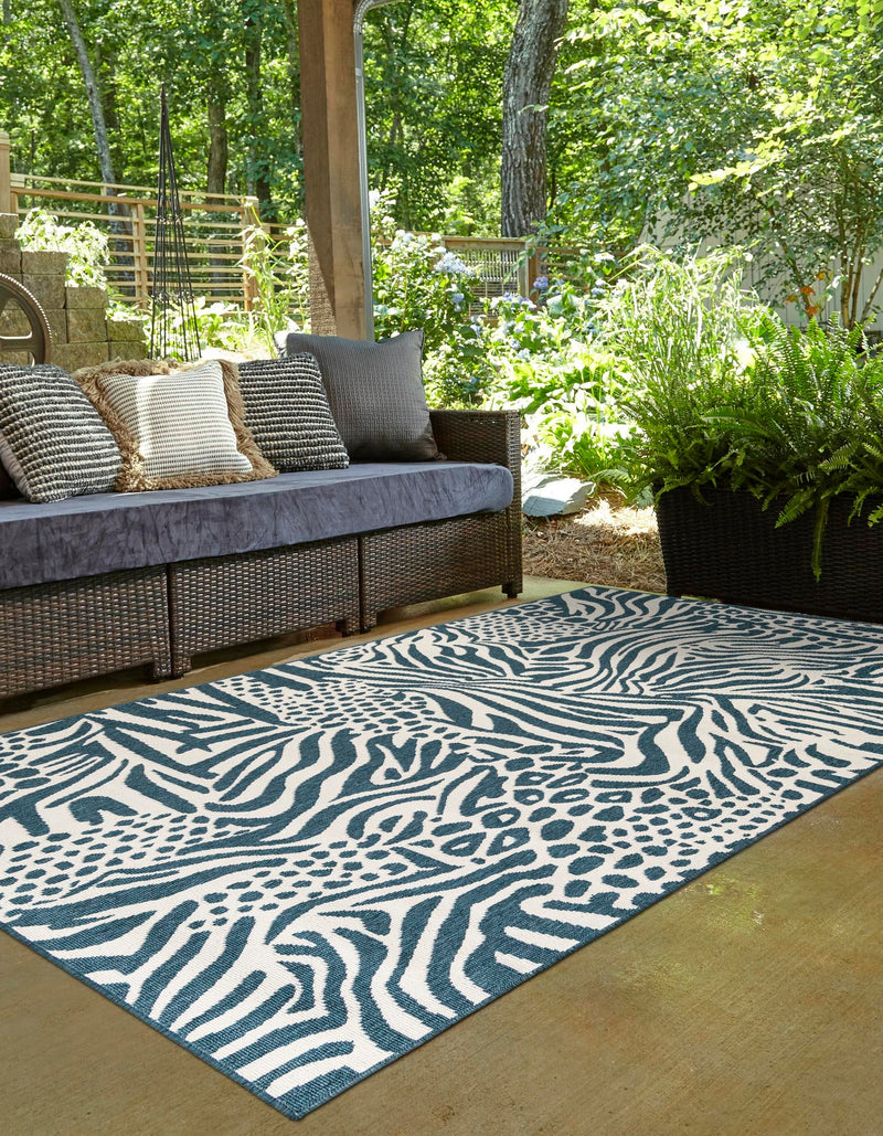 Savannah Escape Collection Area Rug -  Masai Rectangle Navy Blue and Ivory  lifestyle 3