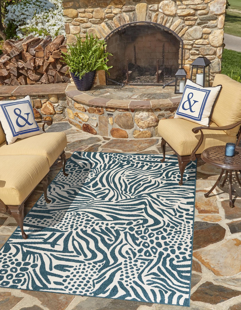 Savannah Escape Collection Area Rug -  Masai Rectangle Navy Blue and Ivory  lifestyle 6