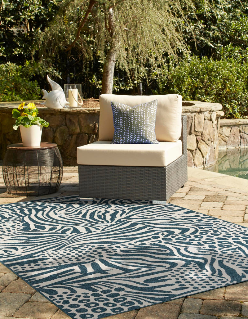 Savannah Escape Collection Area Rug -  Masai Rectangle Navy Blue and Ivory  lifestyle 7