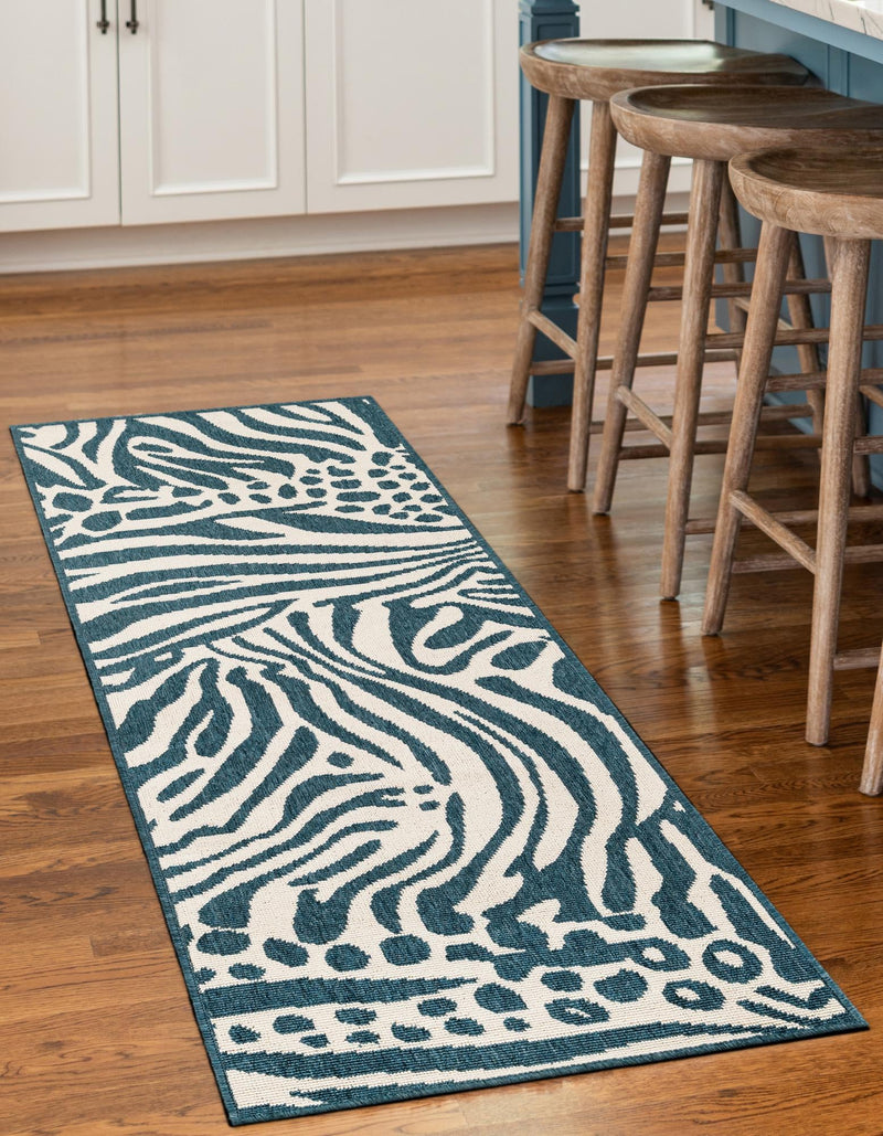 Savannah Escape Collection Area Rug -  Masai Runner Navy Blue and Ivory  lifestyle 15