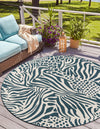 Savannah Escape Collection Area Rug -  Masai Round Navy Blue and Ivory  lifestyle 13