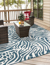 Savannah Escape Collection Area Rug -  Masai Square Navy Blue and Ivory  lifestyle 26