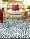 Savannah Escape Collection Area Rug -  Masai Square Navy Blue and Ivory  lifestyle 29