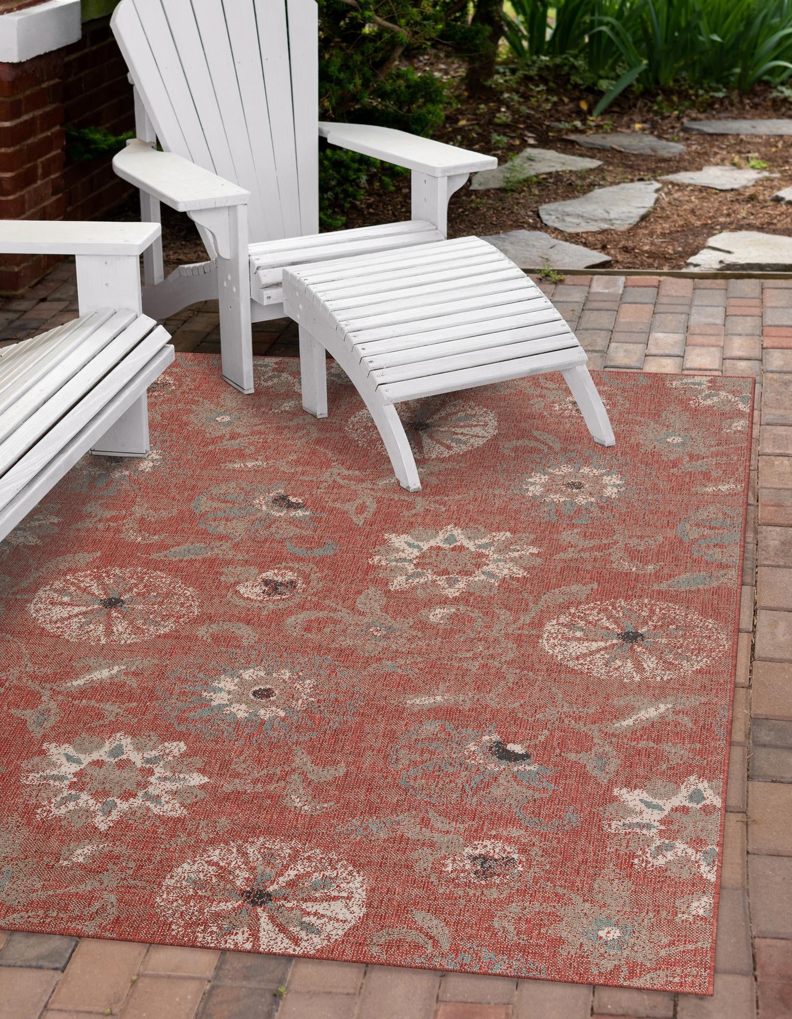 Seaside Blooms Collection Area Rug - Seychelles