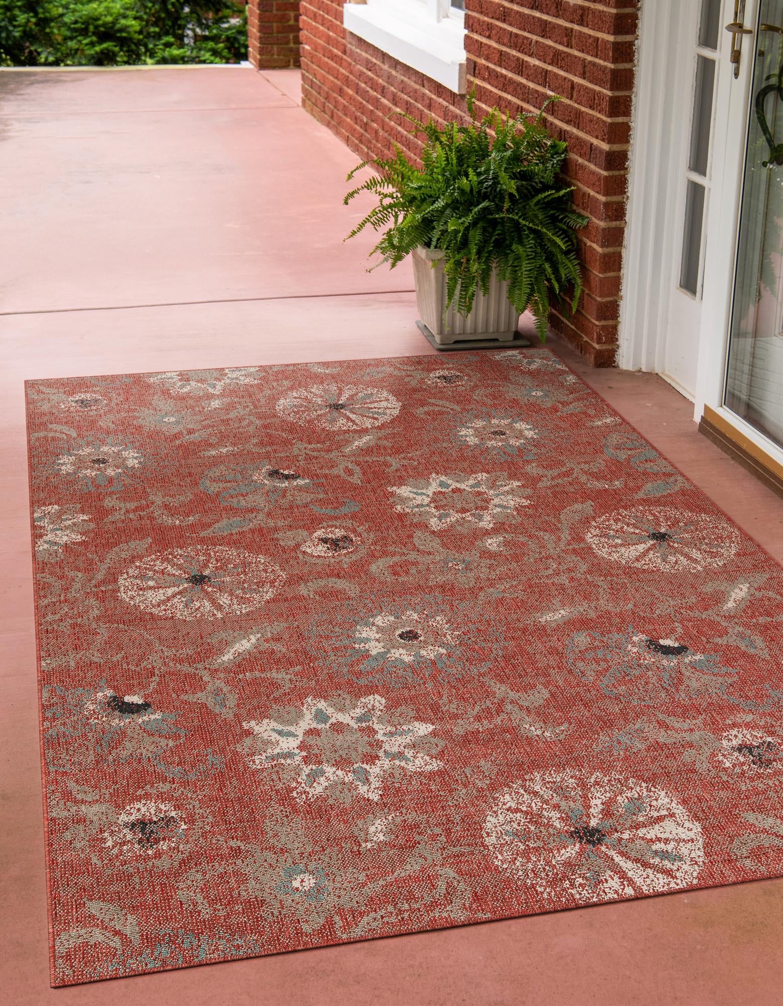 Seaside Blooms Collection Area Rug - Seychelles