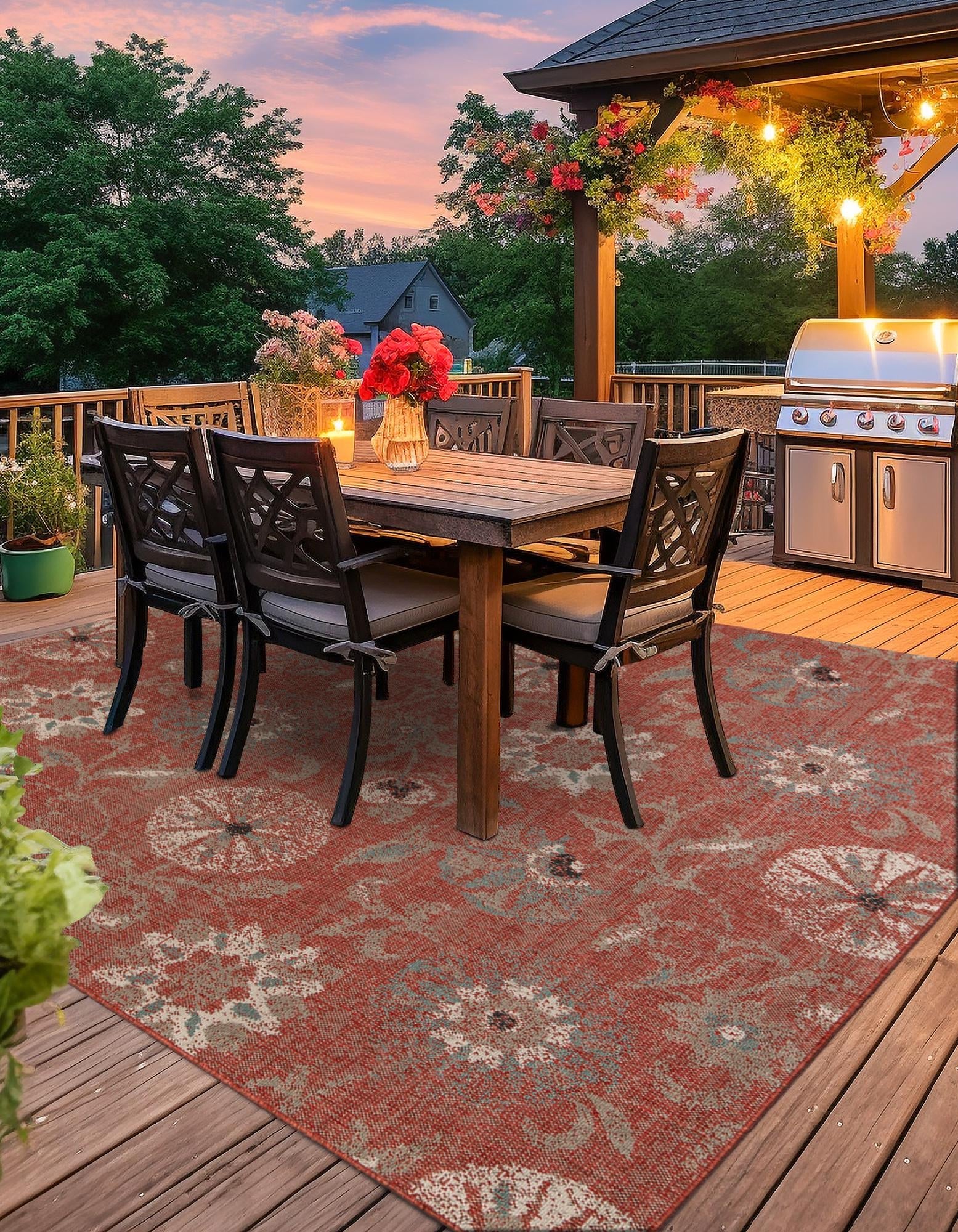 Seaside Blooms Collection Area Rug - Seychelles