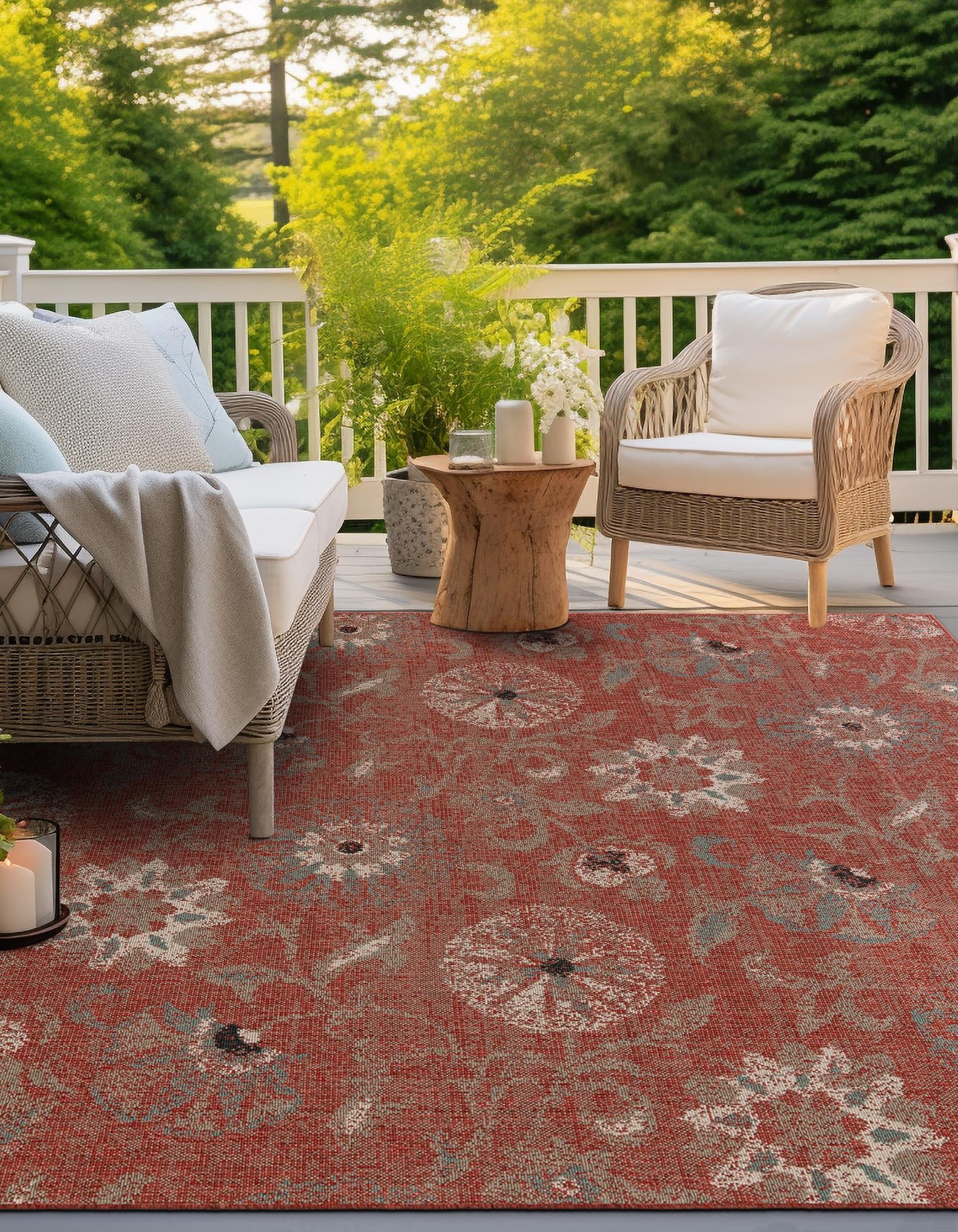 Seaside Blooms Collection Area Rug - Seychelles