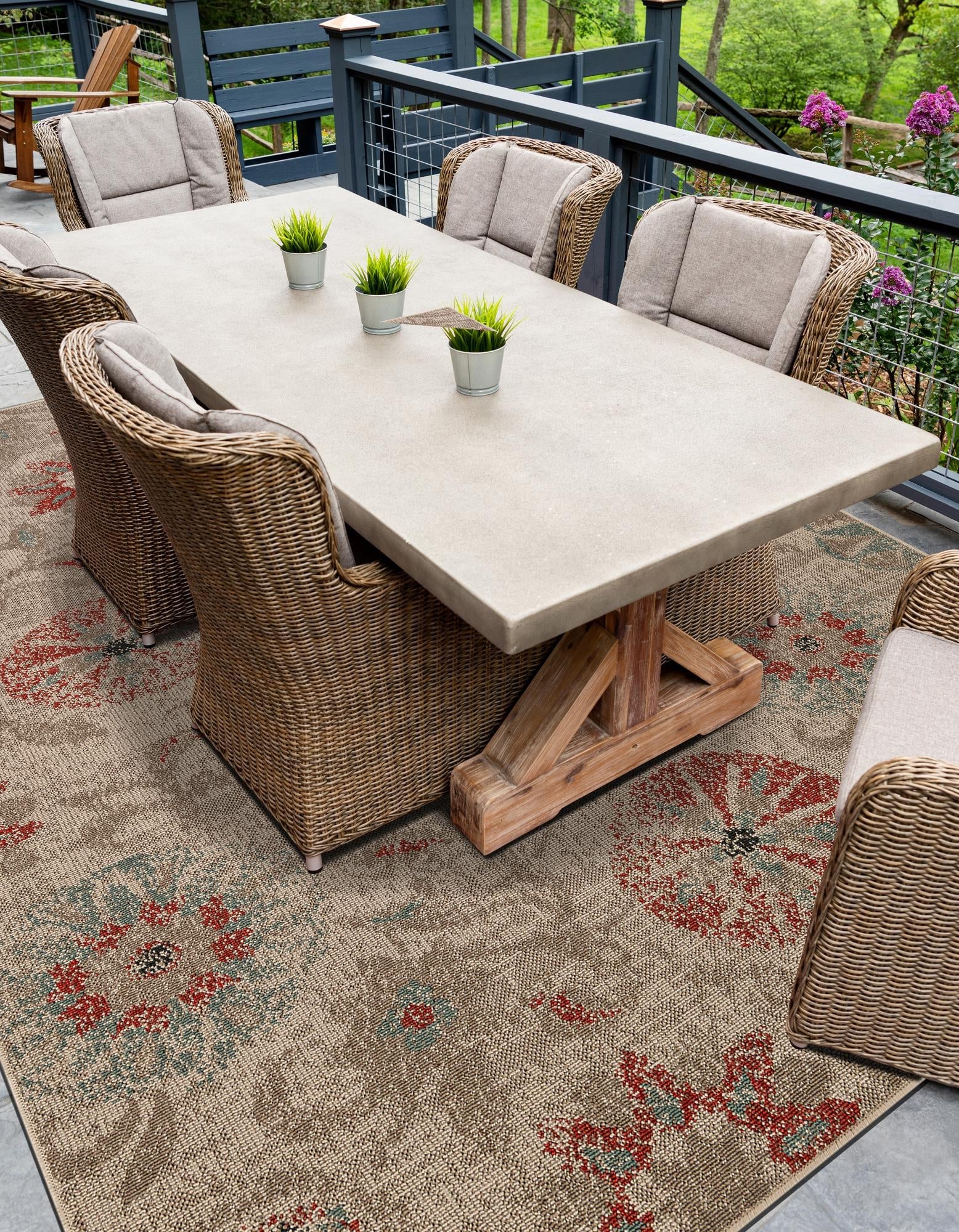 Seaside Blooms Collection Area Rug - Seychelles