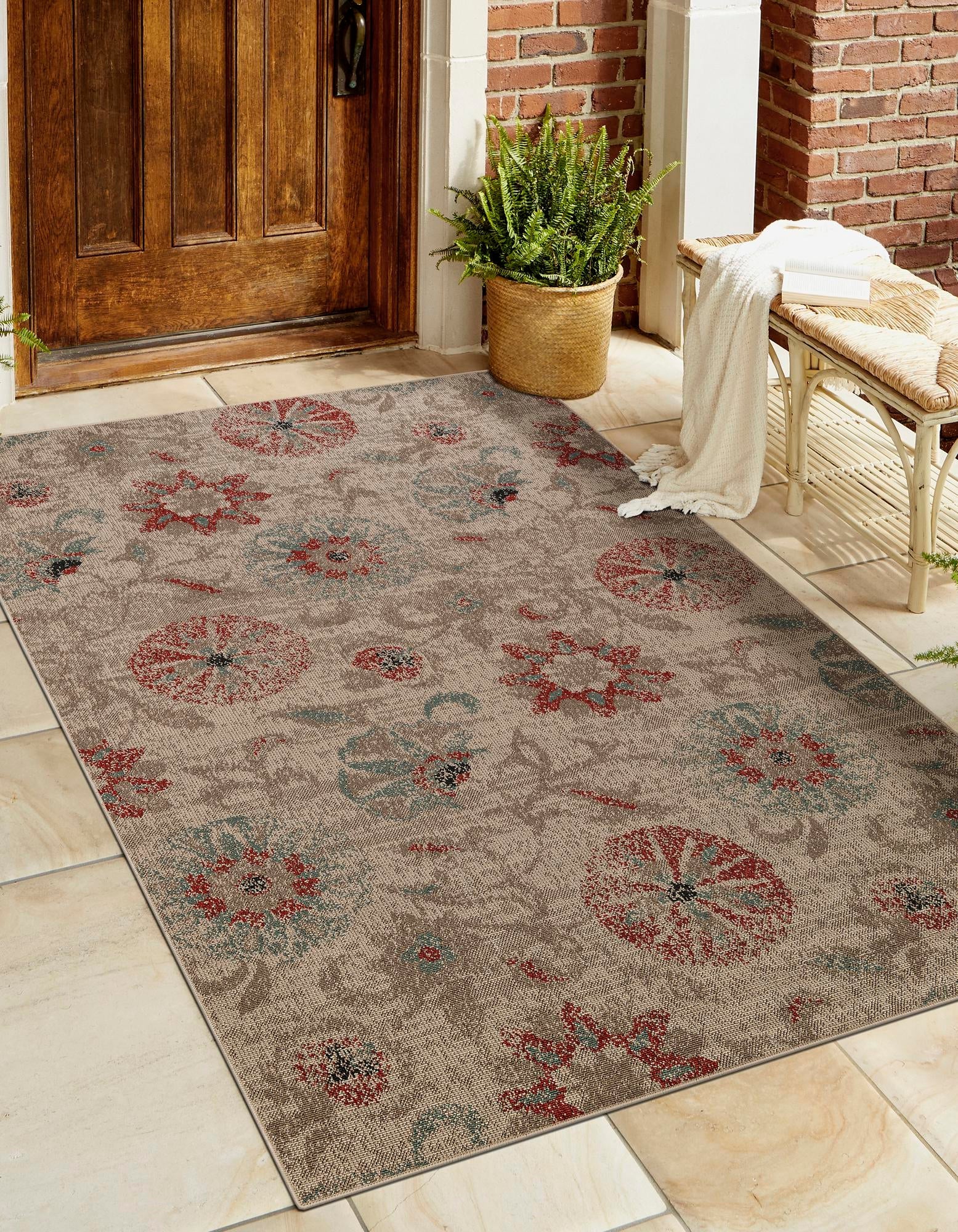 Seaside Blooms Collection Area Rug - Seychelles