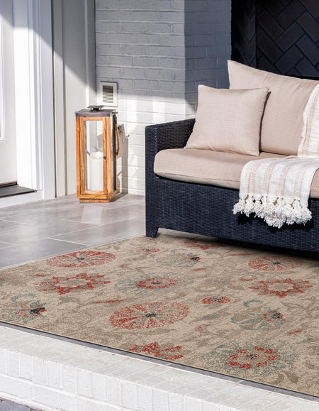 Seaside Blooms Collection Area Rug - Seychelles