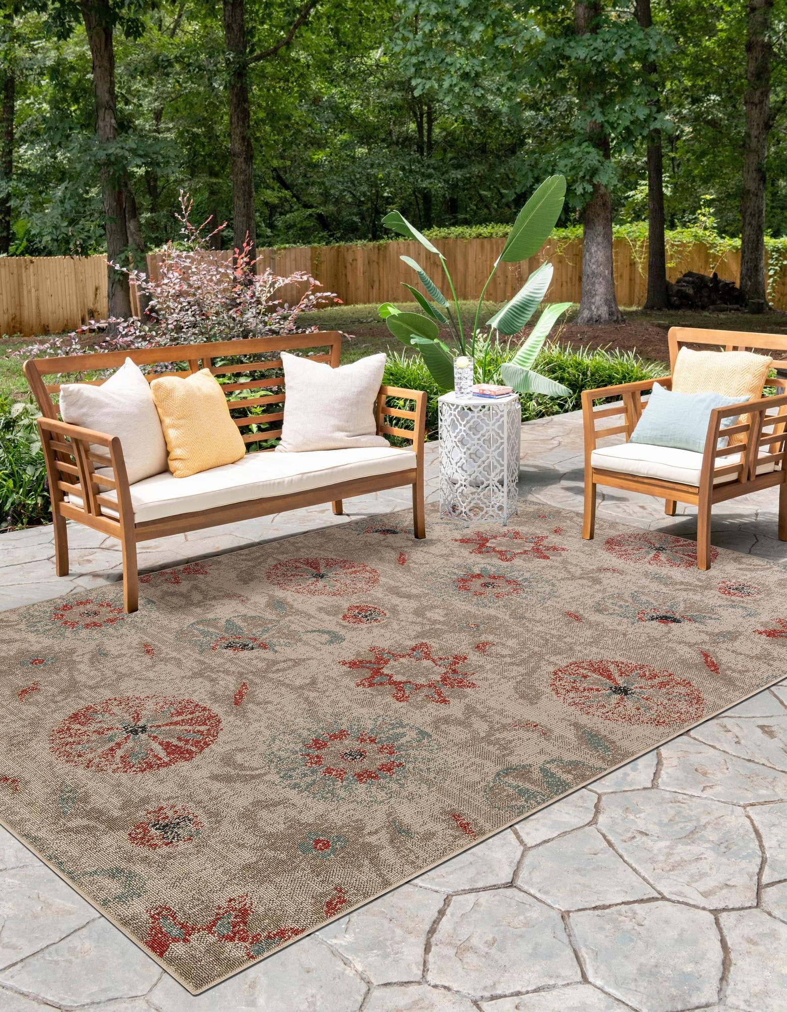 Seaside Blooms Collection Area Rug - Seychelles